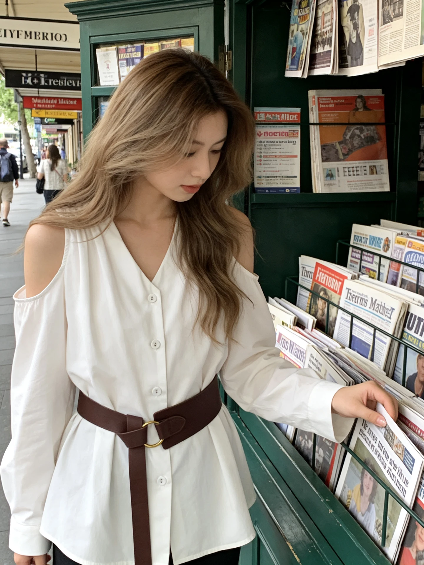 White Shoulder-baring Long Sleeve Shirt Women's Waist-cinching Design Slimming V-neck Top Spring Autumn Korean Style Loose Fit
White Shoulder-baring Long Sleeve Shirt Women's Waist-cinching Design Slimming V-neck Top Spring Autumn Korean Style Loose Fit