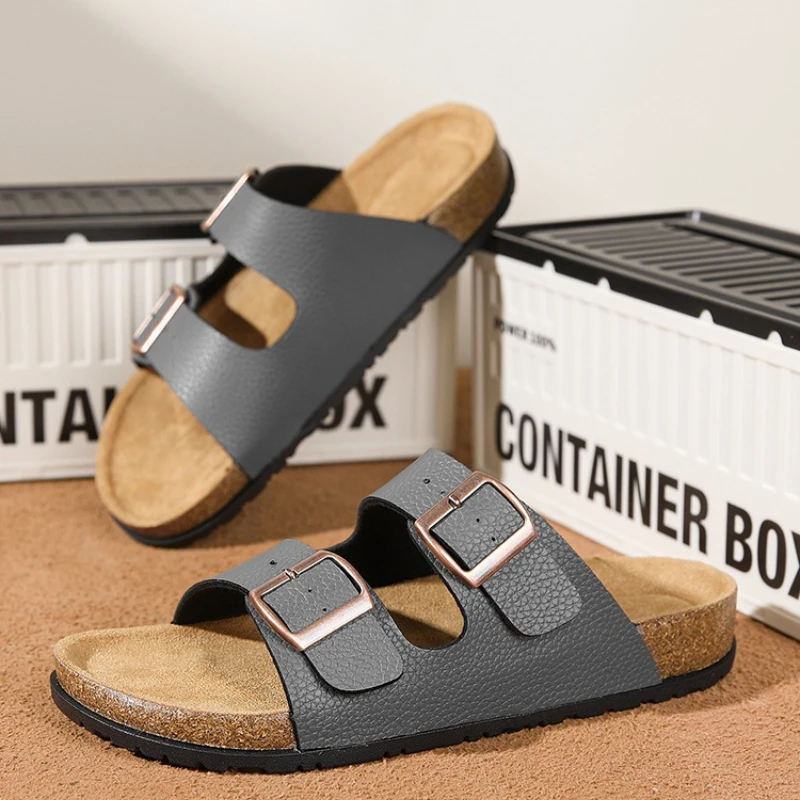 Summer Mens Microfiber Leather Cork Slippers Men Women Adjustable Slippers Slides Sandals Comfortable Beach Shoes for Men
Summer Mens Microfiber Leather Cork Slippers Men Women Adjustable Slippers Slides Sandals Comfortable Beach Shoes for Men