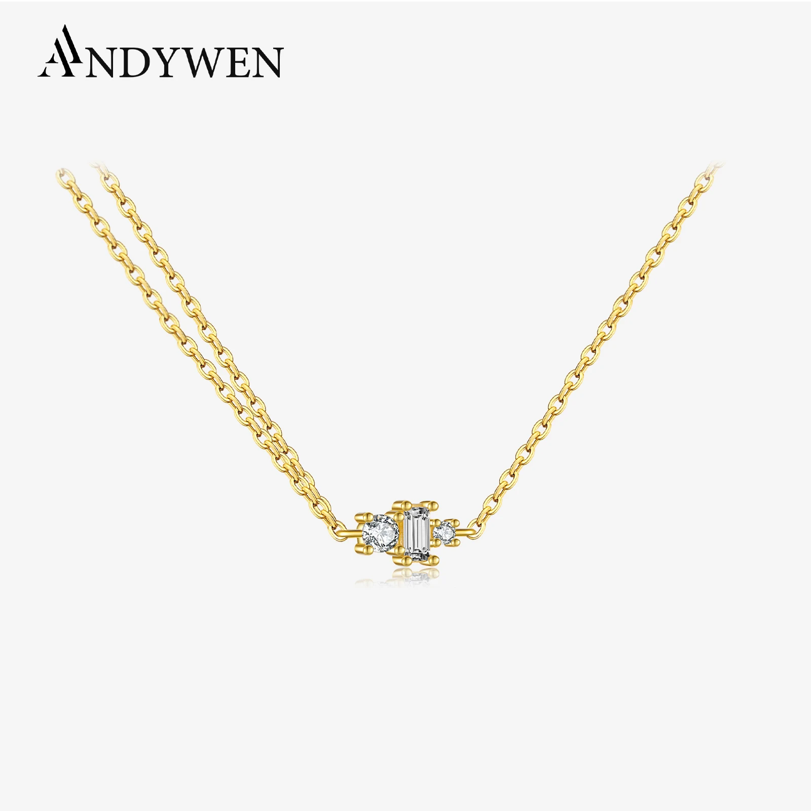 ANDYWEN 925 Sterling Silver Gold Double Chain Zircon CZ Charm Choker Neckace Long Chains Women Wedding Jewelry For Women Jewels
ANDYWEN 925 Sterling Silver Gold Double Chain Zircon CZ Charm Choker Neckace Long Chains Women Wedding Jewelry For Women Jewels