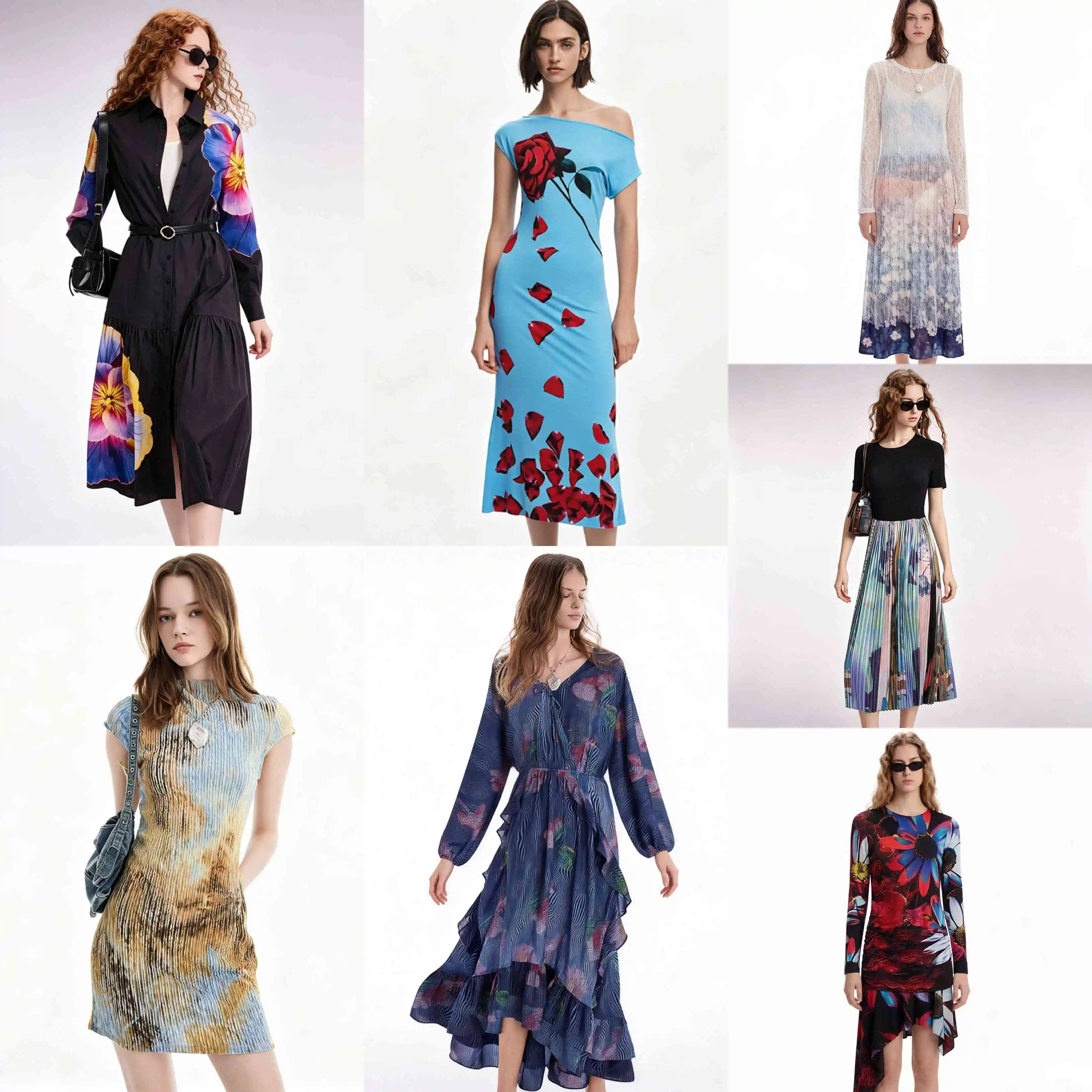 European, American and Spanish original single women's dress with printed elastic splicing light luxury long skirt new product A
European, American and Spanish original single women's dress with printed elastic splicing light luxury long skirt new product A