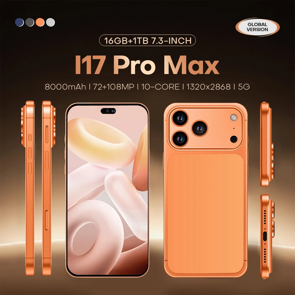 2025 New i17 Pro max Original Intelligent 5G Dual Card Dual Standby Android15 Global Version 8000mAh Battery Hot
2025 New i17 Pro max Original Intelligent 5G Dual Card Dual Standby Android15 Global Version 8000mAh Battery Hot