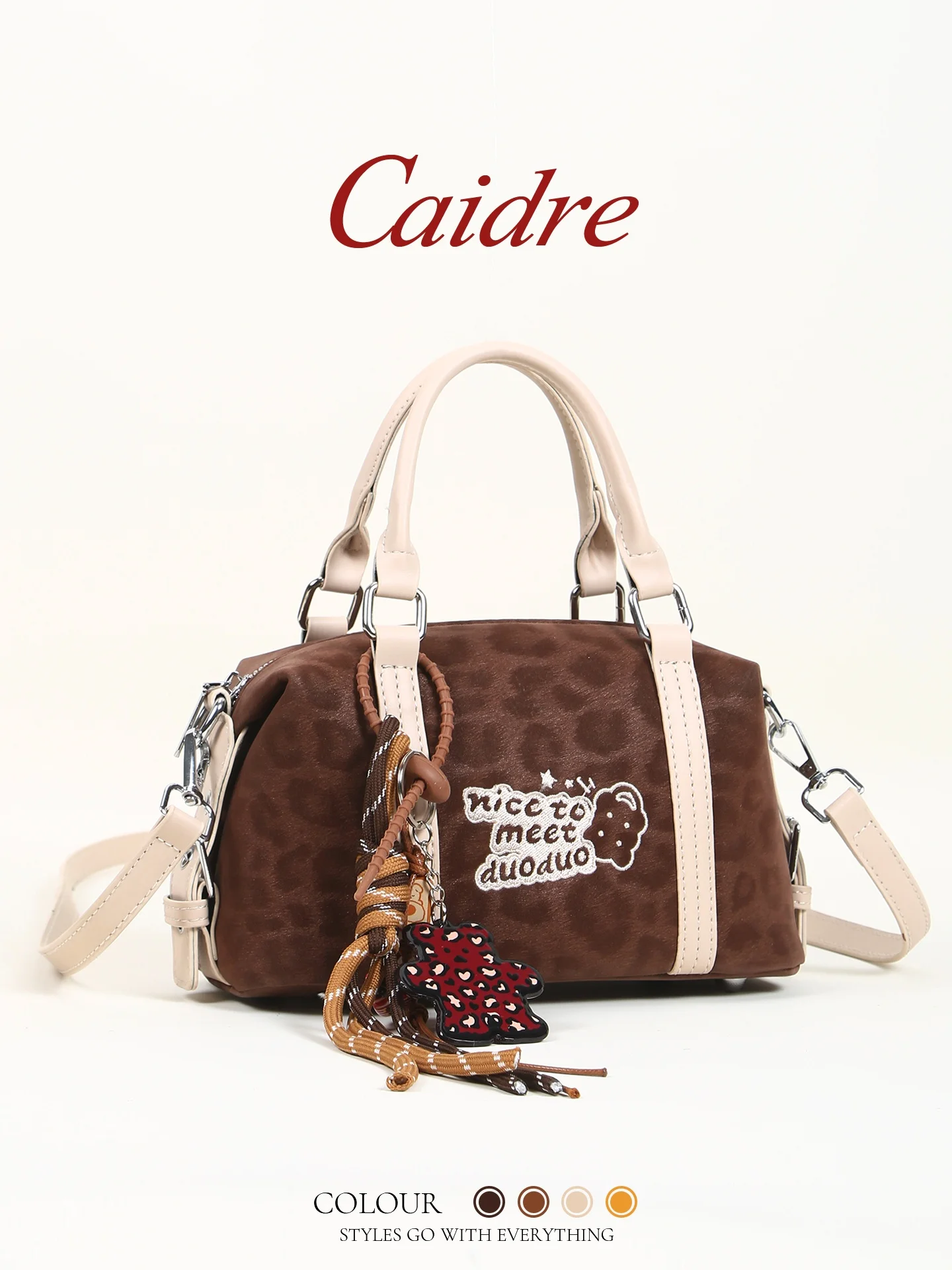 Caidre Autumn Winter Leopard Print Boston Bag Women's Cute Handbag Simple Single Shoulder Slant Cross Bag Soft PU Leather
Caidre Autumn Winter Leopard Print Boston Bag Women's Cute Handbag Simple Single Shoulder Slant Cross Bag Soft PU Leather