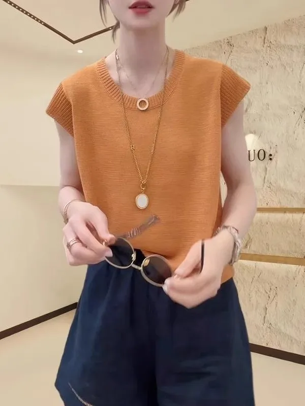 plus Size round Neck Ice Silk Knitted Top Short Sleeve Women's Summer Loose Fashion Simple Style Mm Small Flying Sleeve Shirt
plus Size round Neck Ice Silk Knitted Top Short Sleeve Women's Summer Loose Fashion Simple Style Mm Small Flying Sleeve Shirt