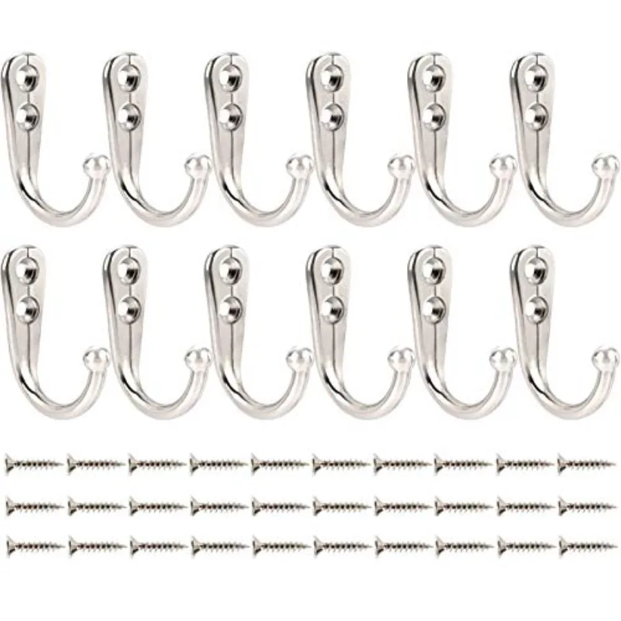 12 Pack Coat Hooks Wall Mount Small Single Hanger Hook Chrome Metal Utility Hooks for Hanging Clothes Jackets Robes Towels Hats
12 Pack Coat Hooks Wall Mount Small Single Hanger Hook Chrome Metal Utility Hooks for Hanging Clothes Jackets Robes Towels Hats