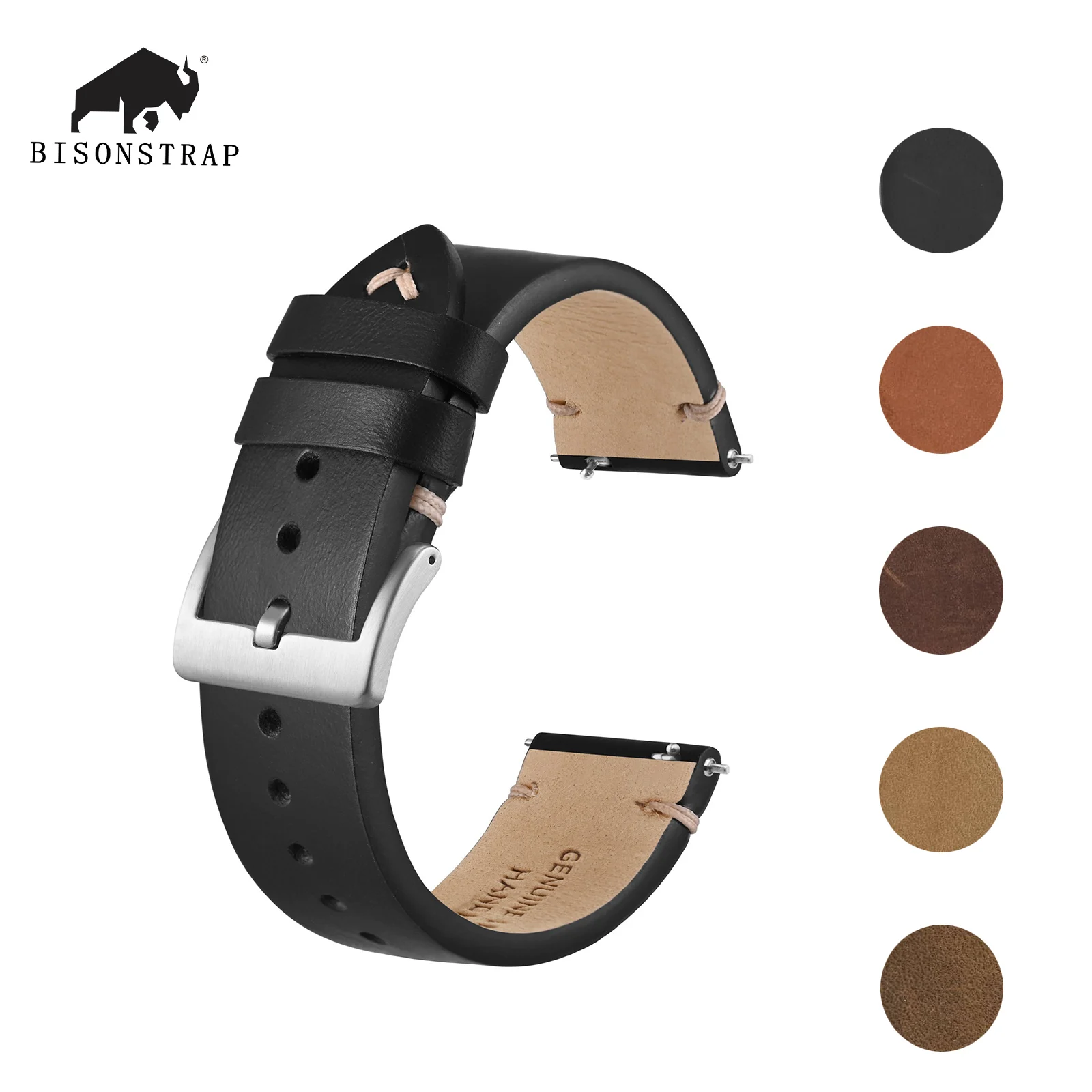 BISONSTRAP Crazy House Leather Watch Strap Adjustable Bracelet for Men 18mm 20mm 22mm Quick Release Watch Band Steel Buckle
BISONSTRAP Crazy House Leather Watch Strap Adjustable Bracelet for Men 18mm 20mm 22mm Quick Release Watch Band Steel Buckle