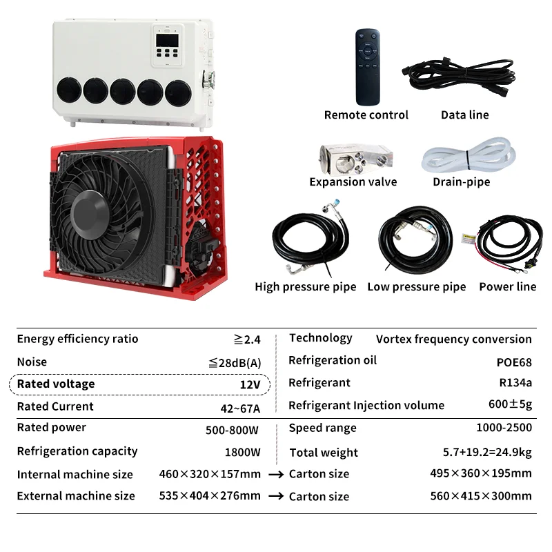 Split Rooftop Air Conditioner for Truck/Motorhome/Van/Caravan-DC 12/24V 7500BTU Electric Scroll Compressor
Split Rooftop Air Conditioner for Truck/Motorhome/Van/Caravan-DC 12/24V 7500BTU Electric Scroll Compressor