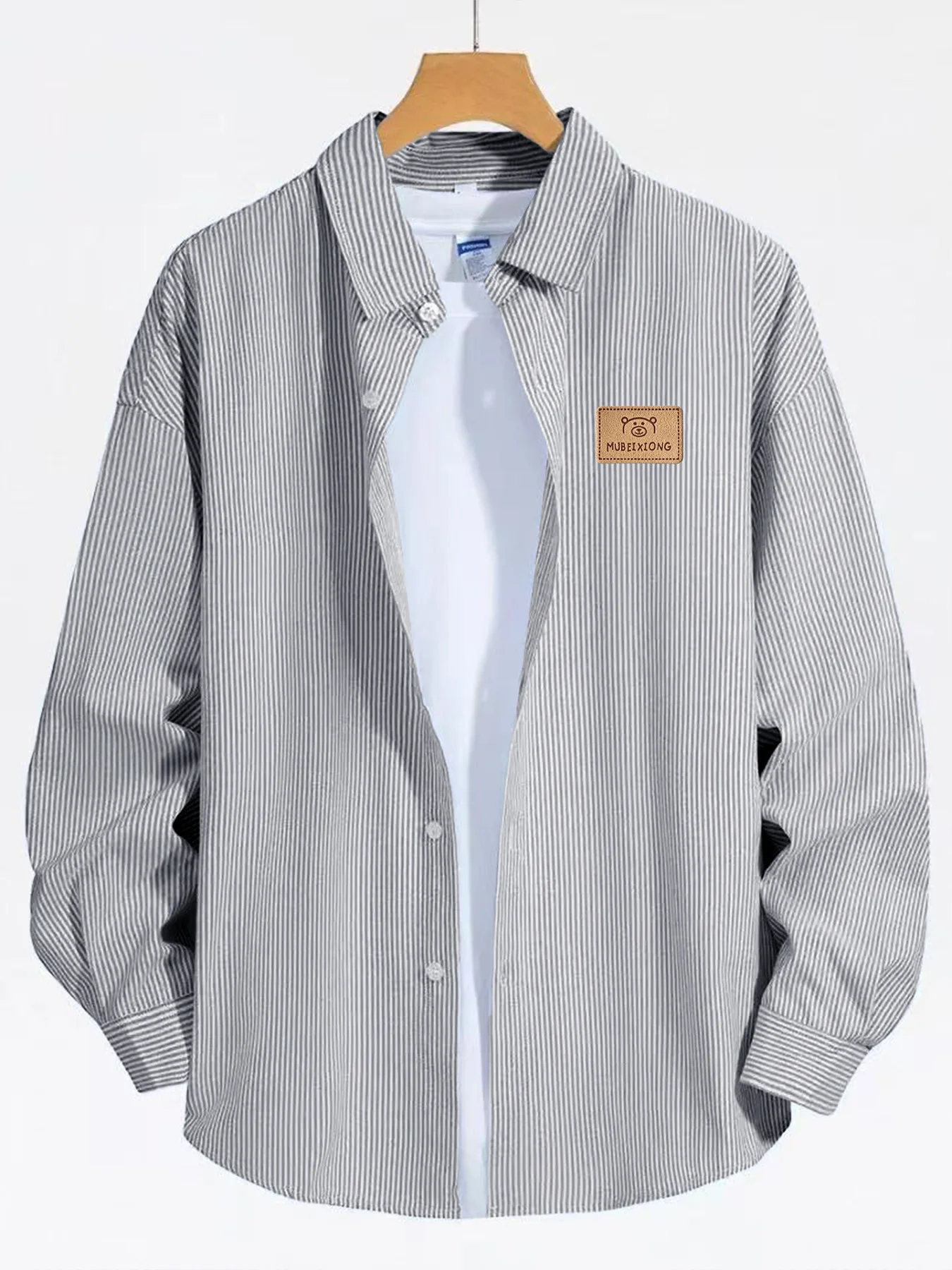 Spring and Autumn New Trendy Men's Shirt with Square Collar, Patterned Fine Stripes, Long Sleeve, Casual and Versatile
Spring and Autumn New Trendy Men's Shirt with Square Collar, Patterned Fine Stripes, Long Sleeve, Casual and Versatile