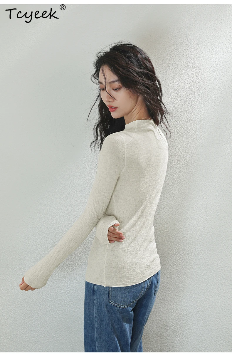 Tcyeek, 100%Merino Wool, Light Pullovers For Women, Mock Neck, Basics Casual Soft Sweaters, 2024 Autumn Winter Tops T49516QM
Tcyeek, 100%Merino Wool, Light Pullovers For Women, Mock Neck, Basics Casual Soft Sweaters, 2024 Autumn Winter Tops T49516QM