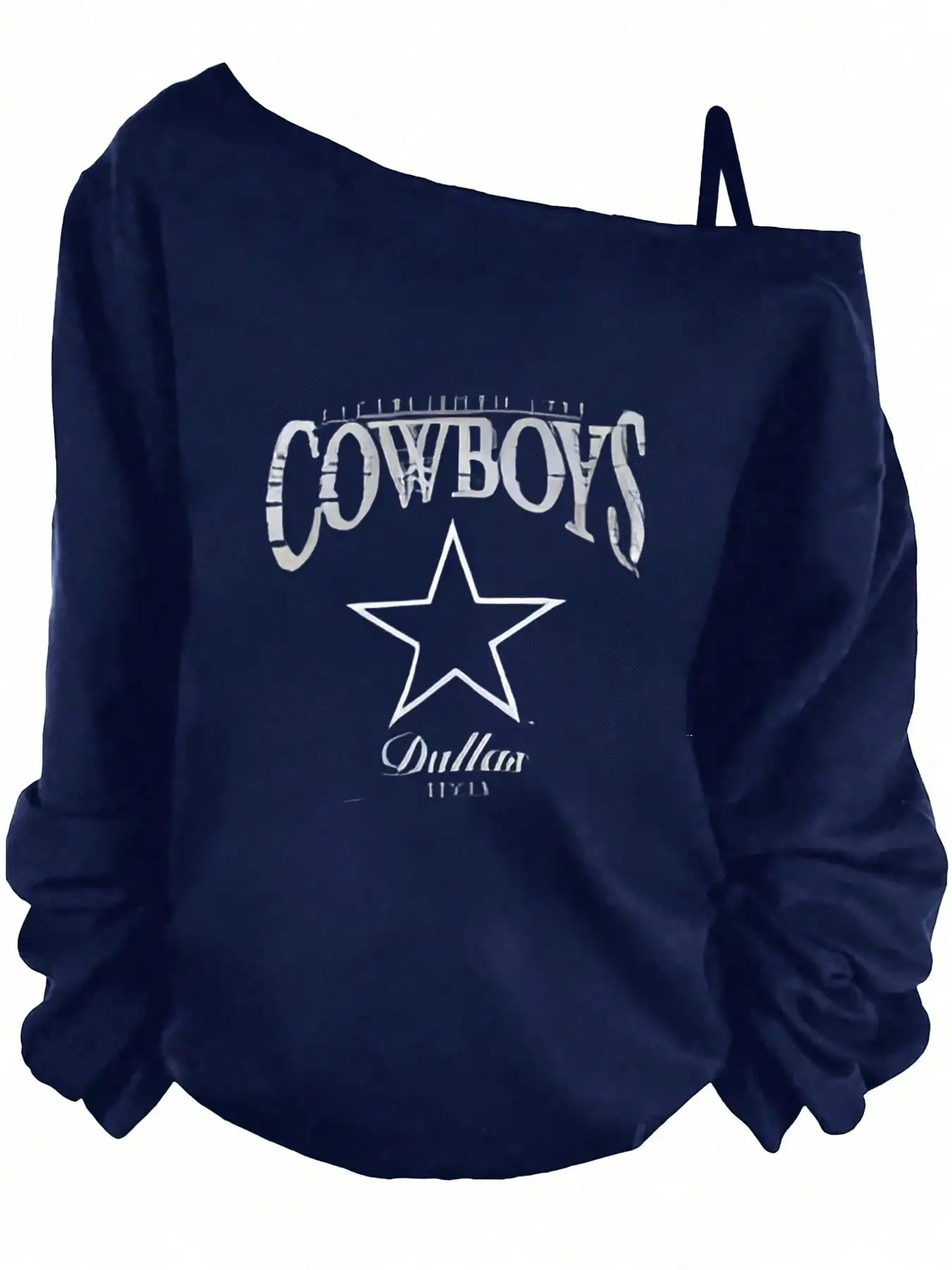 Топ с открытыми плечами и длинными рукавами, с принтом Cowboys Graphic White Star Dallas 1975, повседневная женская футболка
Топ с открытыми плечами и длинными рукавами, с принтом Cowboys Graphic White Star Dallas 1975, повседневная женская футболка