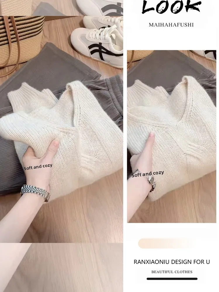 Trendy Knitted Set Women's Loose Long Sve V-Ne Pullover Sweater Comfortable Lazy Sle Spring Faion Casual Outfit
Trendy Knitted Set Women's Loose Long Sve V-Ne Pullover Sweater Comfortable Lazy Sle Spring Faion Casual Outfit