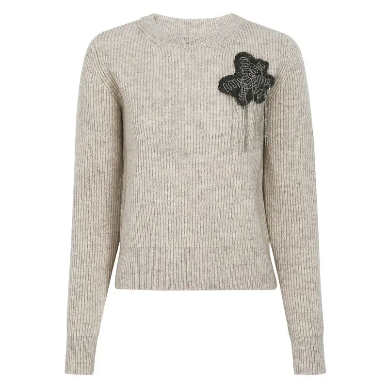 High Quality Fashionable Knitted Sweater Embroidered Chest Badge Women's Style Cleanfit Regular Knitwear Spring 2026
High Quality Fashionable Knitted Sweater Embroidered Chest Badge Women's Style Cleanfit Regular Knitwear Spring 2026