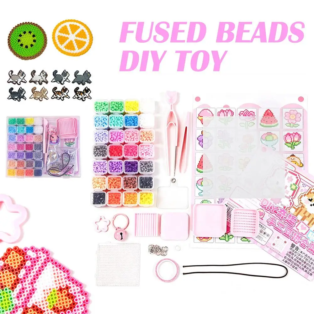 Perler Bead Kit DIY Tools 3D Puzzle Full Set Ironing Sheets / Fabric Keychains Chains 28 Colors Perler Beads Handmade Tools Kit
Perler Bead Kit DIY Tools 3D Puzzle Full Set Ironing Sheets / Fabric Keychains Chains 28 Colors Perler Beads Handmade Tools Kit
