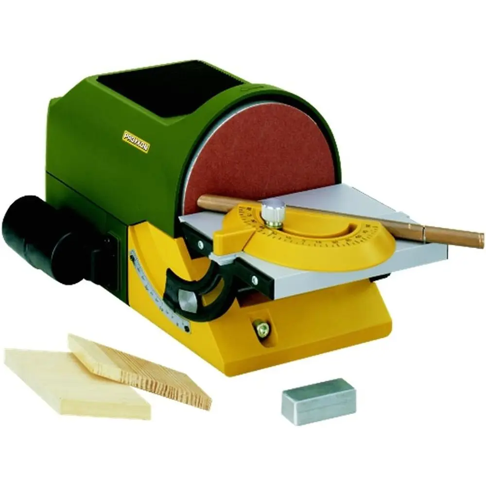 Disc Grinder 125mm Sanding Disc, Adjustable Table, Angle Stop, Dust Collection System 230V