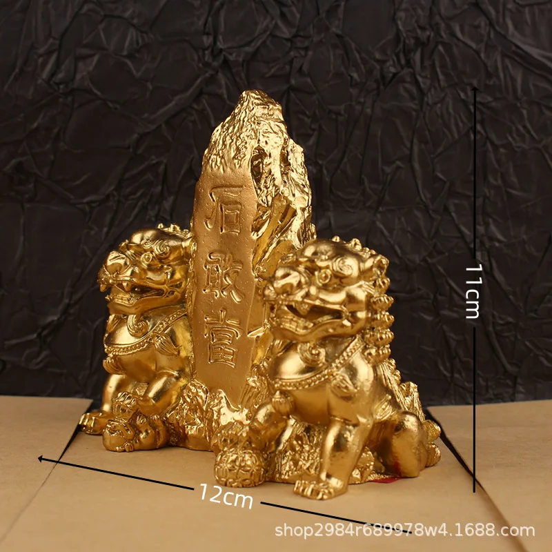 Каменный пандал Taishan, большой двойной лев, каменный пандаль, украшение для гостиной, настольного орнамента 
Каменный пандал Taishan, большой двойной лев, каменный пандаль, украшение для гостиной, настольного орнамента