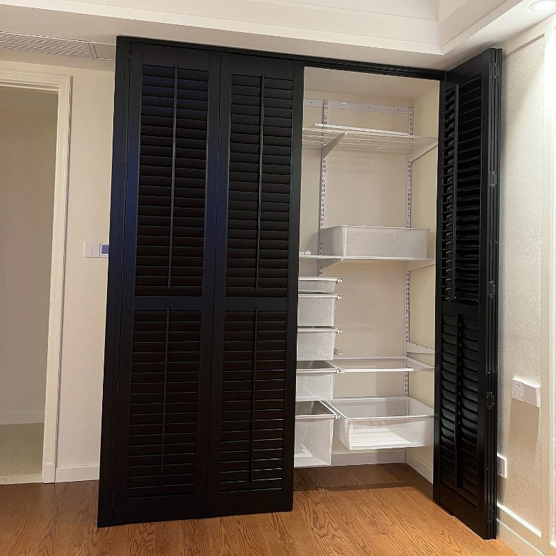 Black movable louver folding door solid wood breathable cabinet door opposite door environmentally friendly paint partition wood
Black movable louver folding door solid wood breathable cabinet door opposite door environmentally friendly paint partition wood
