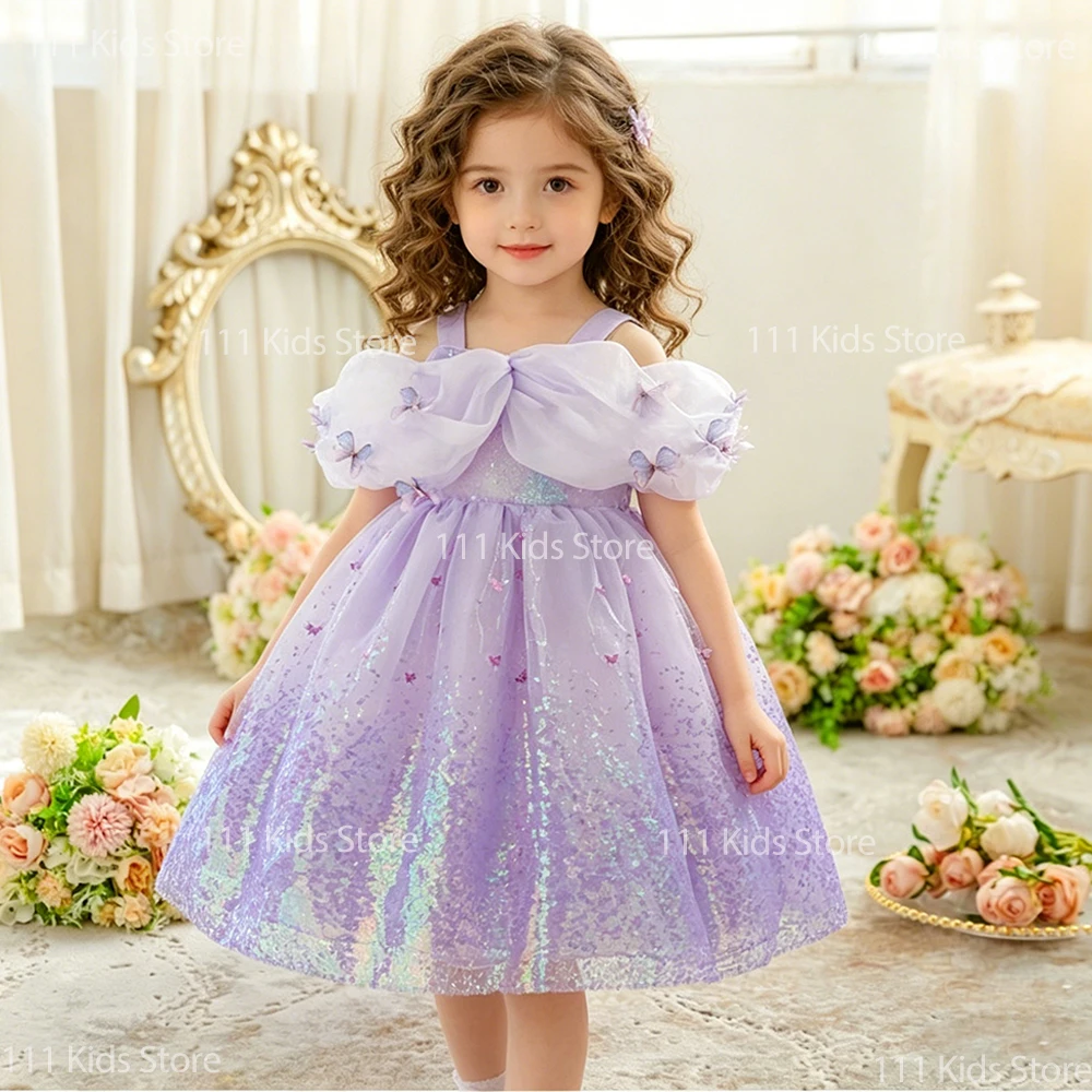 2026 Summer New Girls Puffy Princess Dress Shiny Sequin Performance Costume Children Party Dress Birthday Gift Butterfly Outfits
2026 Summer New Girls Puffy Princess Dress Shiny Sequin Performance Costume Children Party Dress Birthday Gift Butterfly Outfits