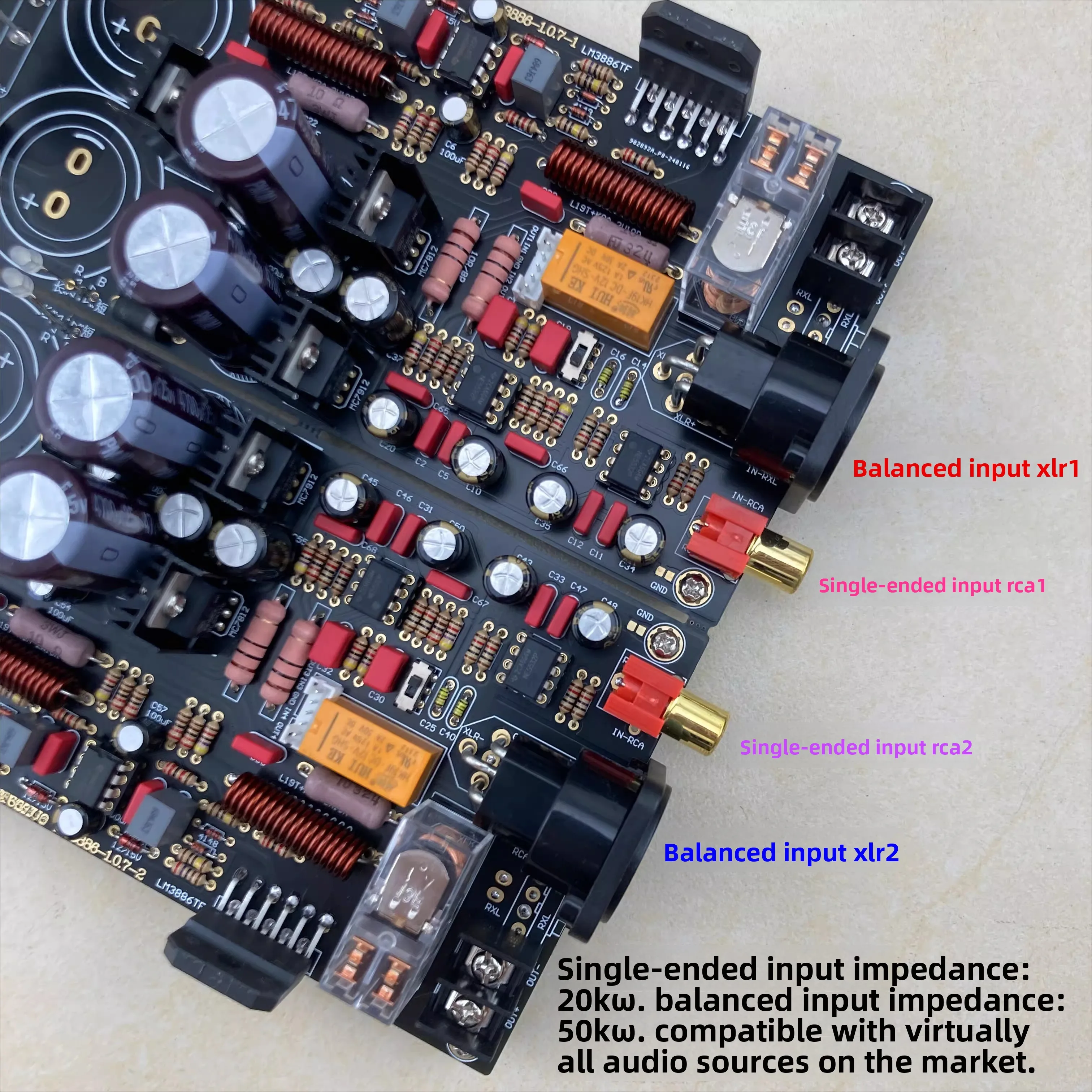 LM3886TF power amplifier board fully balanced power amplifier board 120W high power, better than BTL connection
LM3886TF power amplifier board fully balanced power amplifier board 120W high power, better than BTL connection