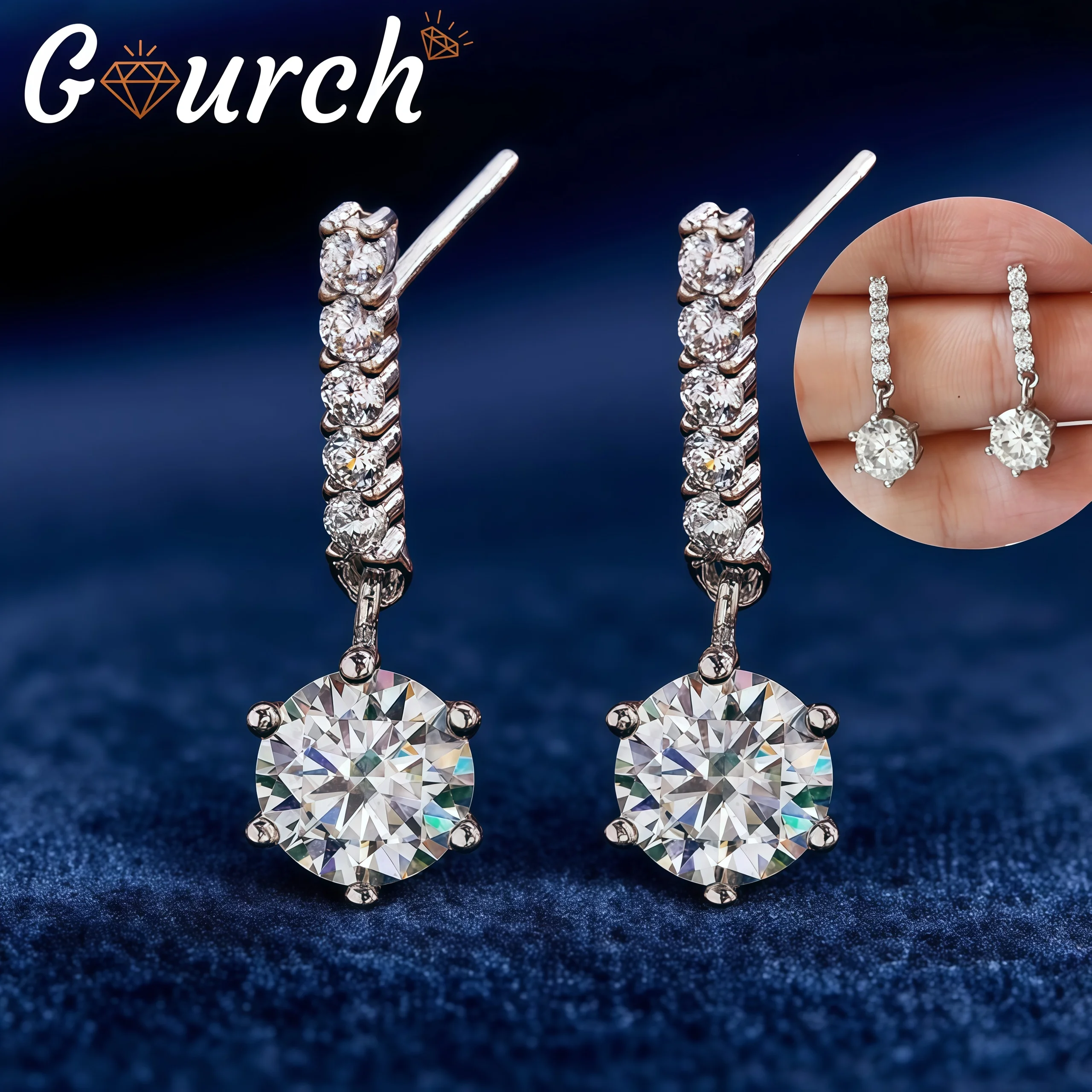 Gourch S925 Sterling Silver Six-Prong 1CT Moissanite Stud Earrings for Women Minimalist Elegant Birthday/Wedding Jewelry Gifts
Gourch S925 Sterling Silver Six-Prong 1CT Moissanite Stud Earrings for Women Minimalist Elegant Birthday/Wedding Jewelry Gifts