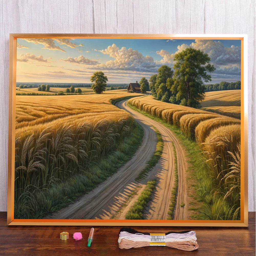 Landscape Wheat Field Pre-Printed Cross-Stitch Full Kit Embroidery Craft Handiwork Sewing Needlework Mulina Wholesale Design
Landscape Wheat Field Pre-Printed Cross-Stitch Full Kit Embroidery Craft Handiwork Sewing Needlework Mulina Wholesale Design