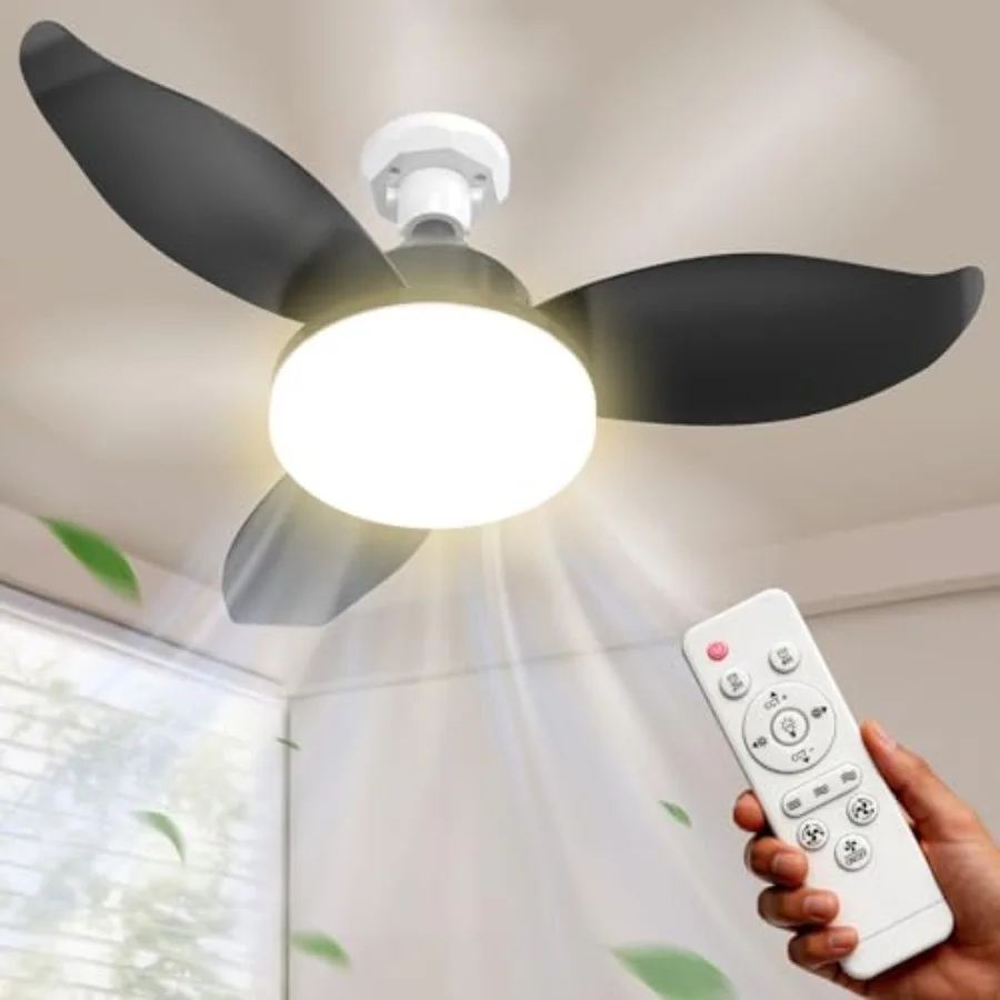 25" Socket Fan Light, Flower Shape 3000 Lumens Small Ceiling Fans with Lights and Remote, E26/E27 Light Bulb Fan with Reversibl
25" Socket Fan Light, Flower Shape 3000 Lumens Small Ceiling Fans with Lights and Remote, E26/E27 Light Bulb Fan with Reversibl