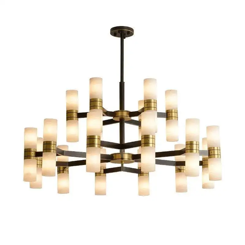 Modern copper marble lampshade LED chandelier, 360-degree luminous angle dimmable, suitable for villa living room, bedroom
Modern copper marble lampshade LED chandelier, 360-degree luminous angle dimmable, suitable for villa living room, bedroom