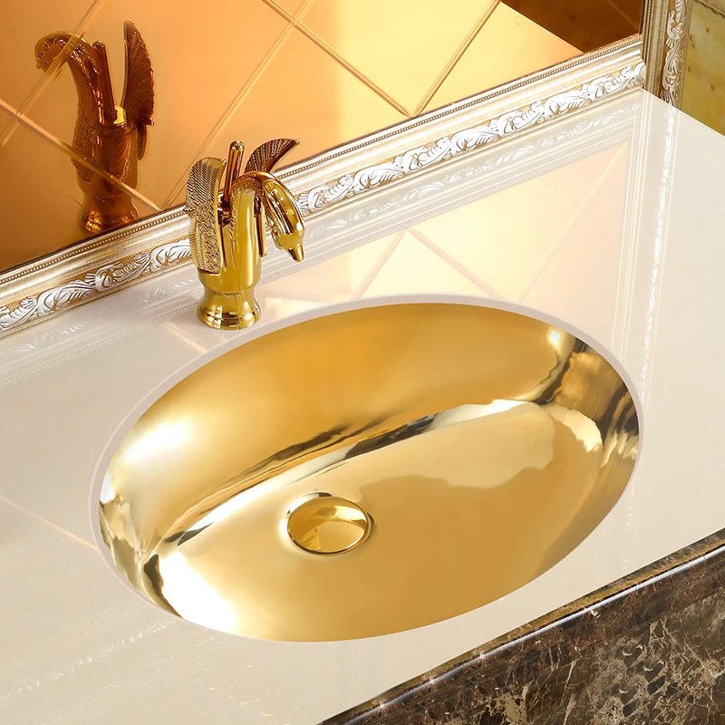 Gold undercounter washbasin washbasin built-in bathroom cabinet round home toilet ceramic
Gold undercounter washbasin washbasin built-in bathroom cabinet round home toilet ceramic