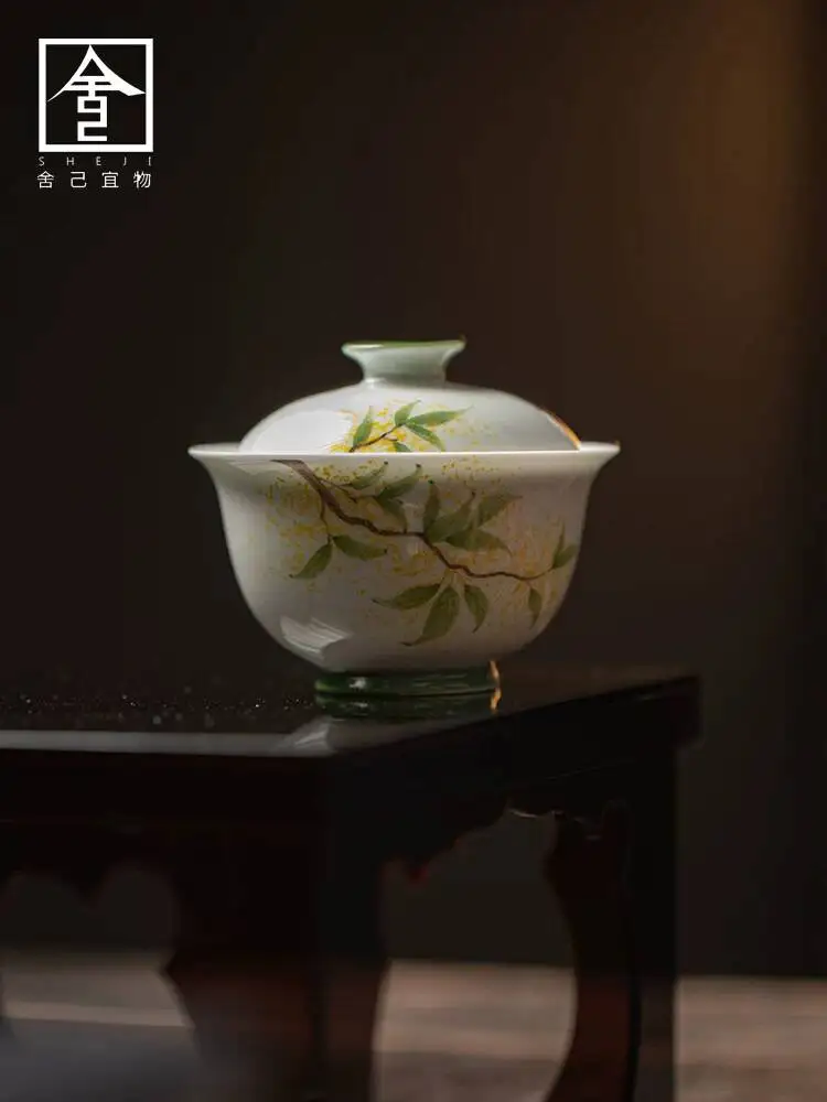 Chinese-Style Hand-Painted Pastel Osmanthus Flower Covered Thin-Walled Ceramic, Household Anti-Scalding Kung Fu Set, Bowl, Tea
Chinese-Style Hand-Painted Pastel Osmanthus Flower Covered Thin-Walled Ceramic, Household Anti-Scalding Kung Fu Set, Bowl, Tea