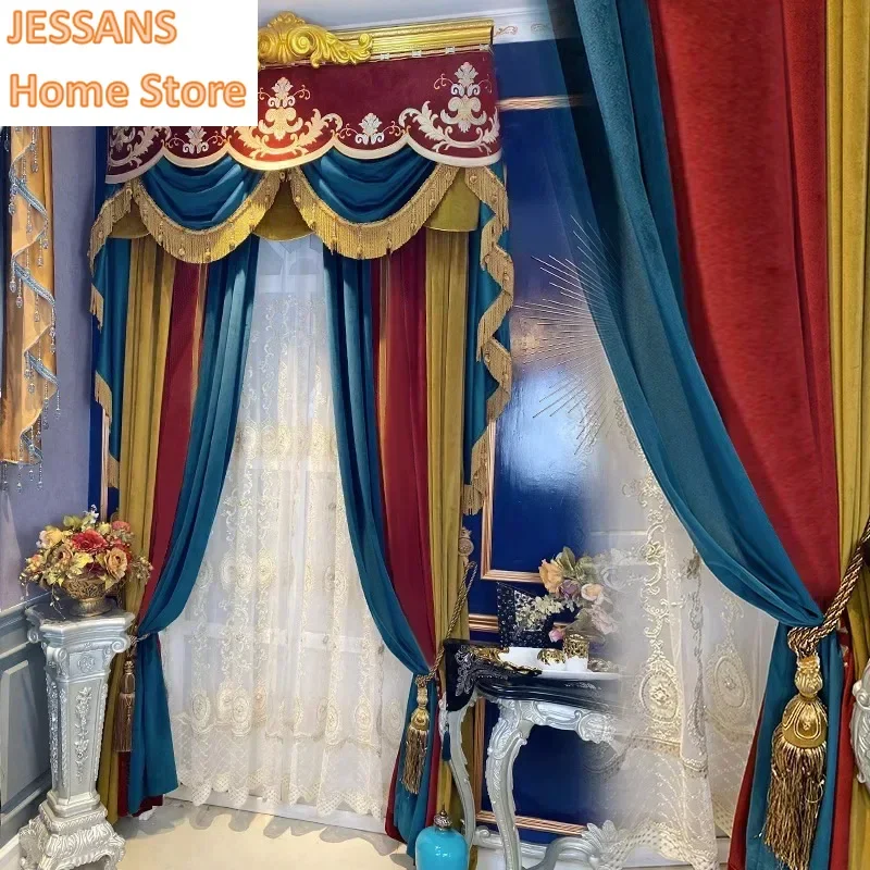 Custom Size Red Embroidered Window Screen Velvet Splicing Thickened Curtain for Living Room Bedroom French Balcony Villa Valance
Custom Size Red Embroidered Window Screen Velvet Splicing Thickened Curtain for Living Room Bedroom French Balcony Villa Valance