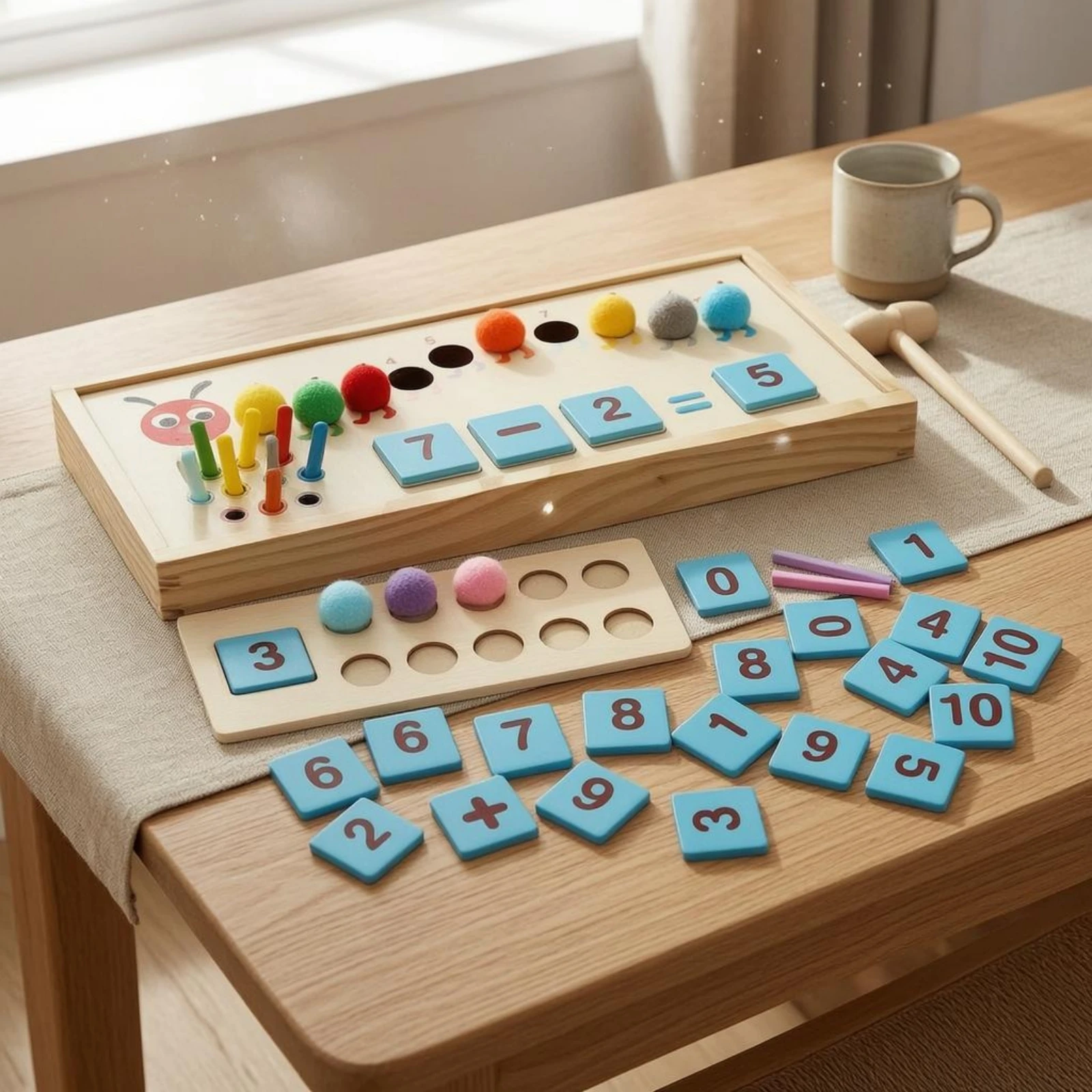 Wooden Caterpillar Math Box Fine Motor Sorting and Color Match Toy Kids Play Beige
Wooden Caterpillar Math Box Fine Motor Sorting and Color Match Toy Kids Play Beige