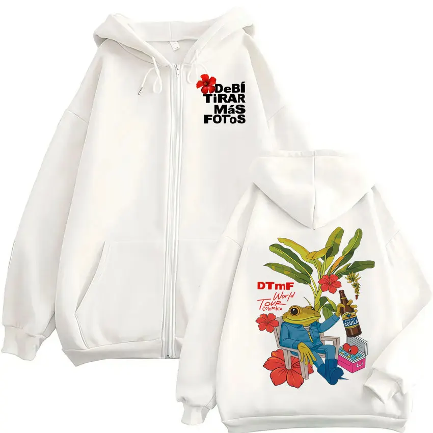 Rapper Bad Bunny Merch Fashion Loose Zipper Hoodies Dtmf High Quality Men's Spring Debi Tirar Mas Fotos Jacket Comfort Clothing
Rapper Bad Bunny Merch Fashion Loose Zipper Hoodies Dtmf High Quality Men's Spring Debi Tirar Mas Fotos Jacket Comfort Clothing