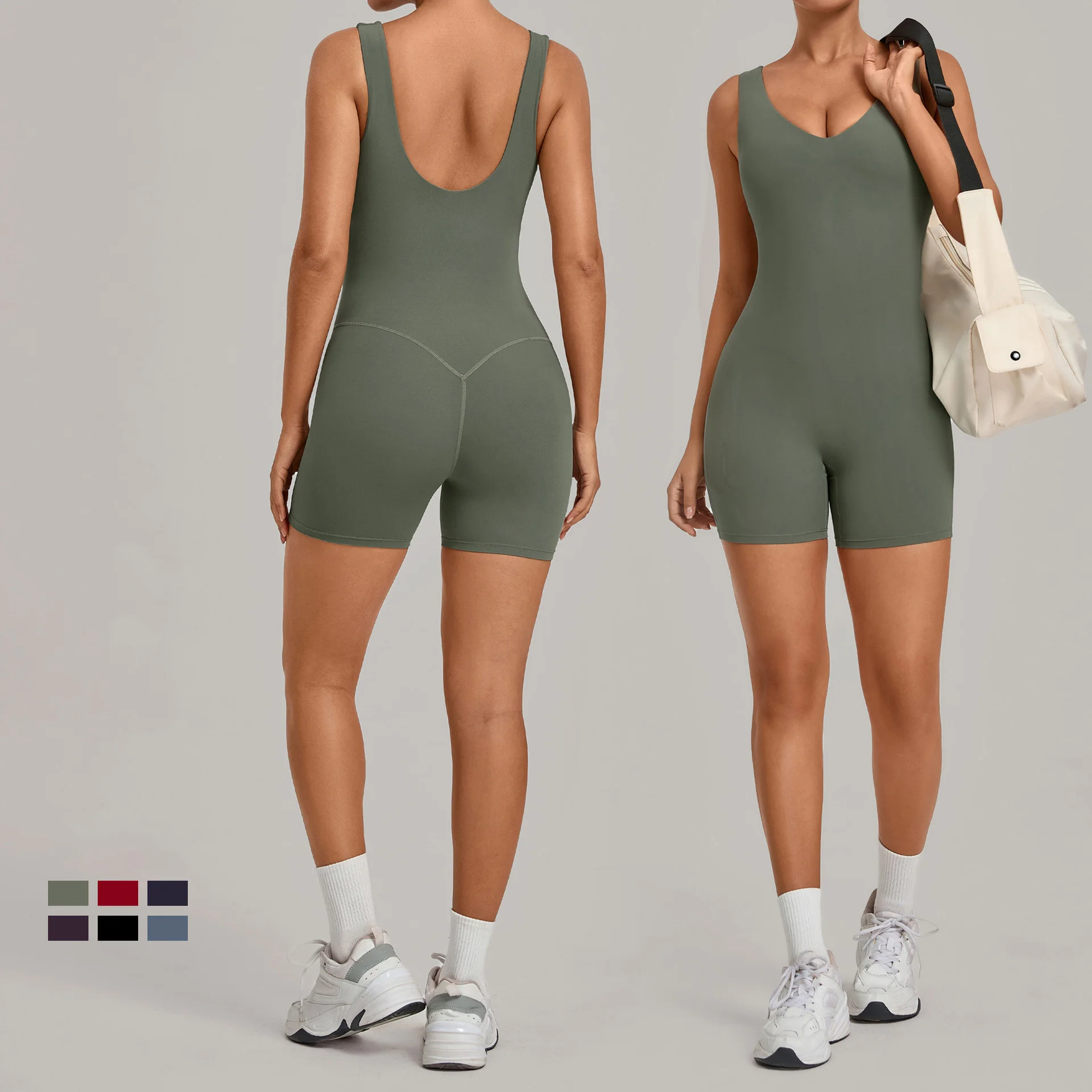 New Nylon Pad Women Yoga Set Rompers One Piece Short Jumpsuit Gym Exercise Sports Bra Romper Fitness Sportwear Active Suit
New Nylon Pad Women Yoga Set Rompers One Piece Short Jumpsuit Gym Exercise Sports Bra Romper Fitness Sportwear Active Suit