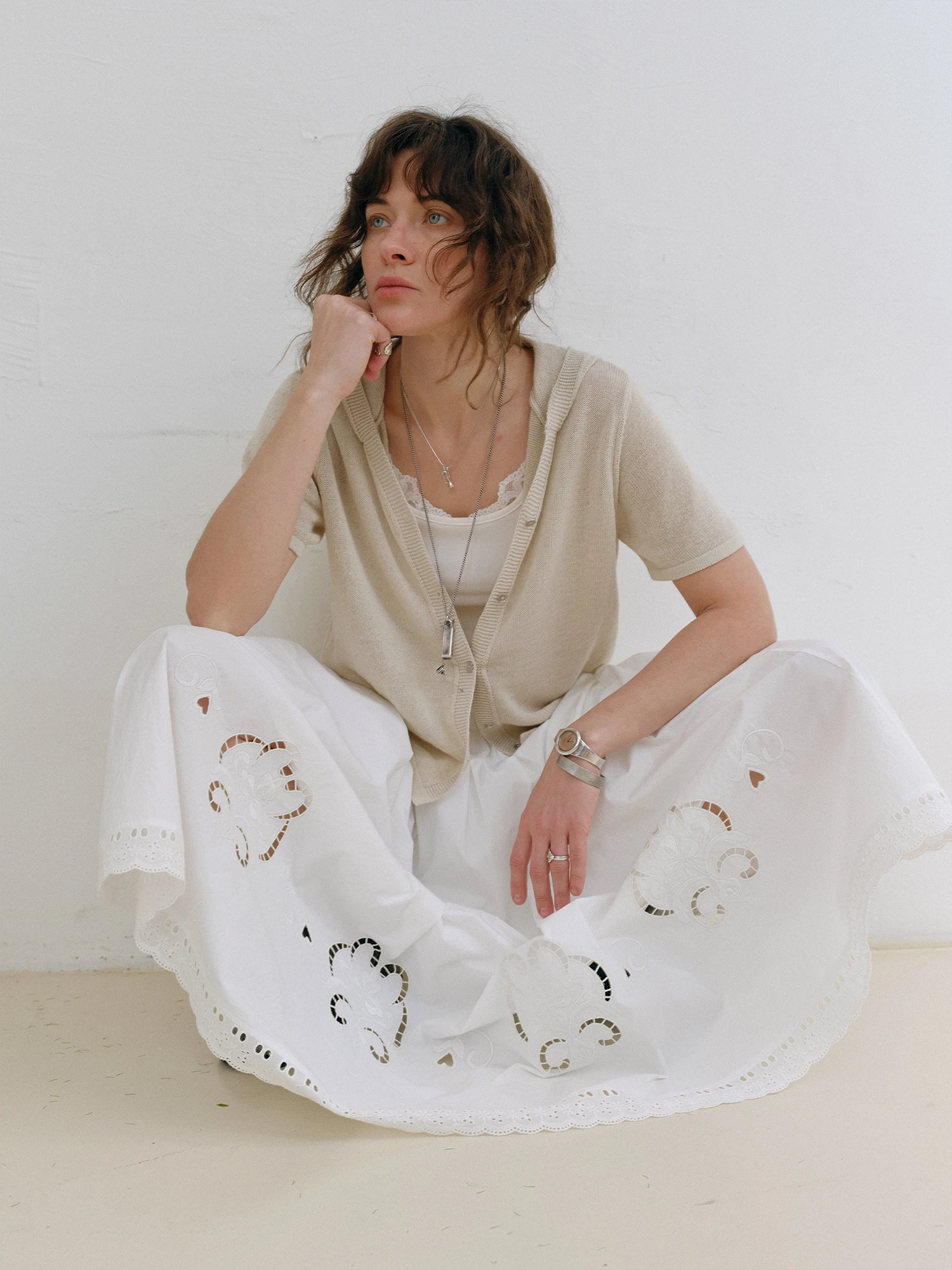 Classical Lace Hollow Embroidery Garter Skirt Wangwangwork Cotton A-Line Half Skirt Breathable Skin-Friendly Daily Wear
Classical Lace Hollow Embroidery Garter Skirt Wangwangwork Cotton A-Line Half Skirt Breathable Skin-Friendly Daily Wear