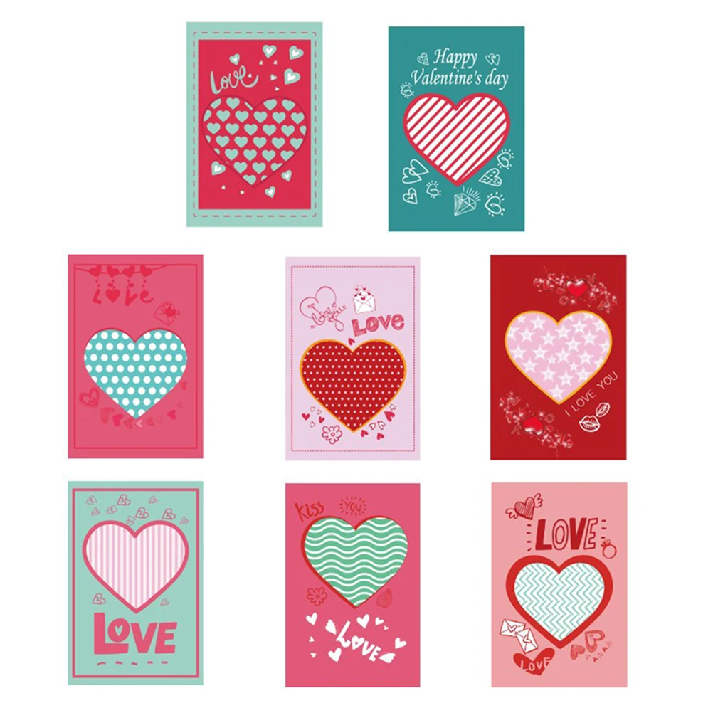8 Pcs Heart Shaped Greeting Cards Valentine s Day Paper Party Message Pattern Blessing Envelope Love DIY Postcards
8 Pcs Heart Shaped Greeting Cards Valentine s Day Paper Party Message Pattern Blessing Envelope Love DIY Postcards