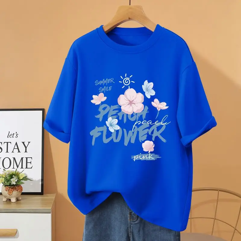 Women Clothing Cartoon Printed Basic T-shirt, Summer Fashion Short Sleeve Top Tee, Loose Casual 100% Cotton O-neck Pullovers
Women Clothing Cartoon Printed Basic T-shirt, Summer Fashion Short Sleeve Top Tee, Loose Casual 100% Cotton O-neck Pullovers