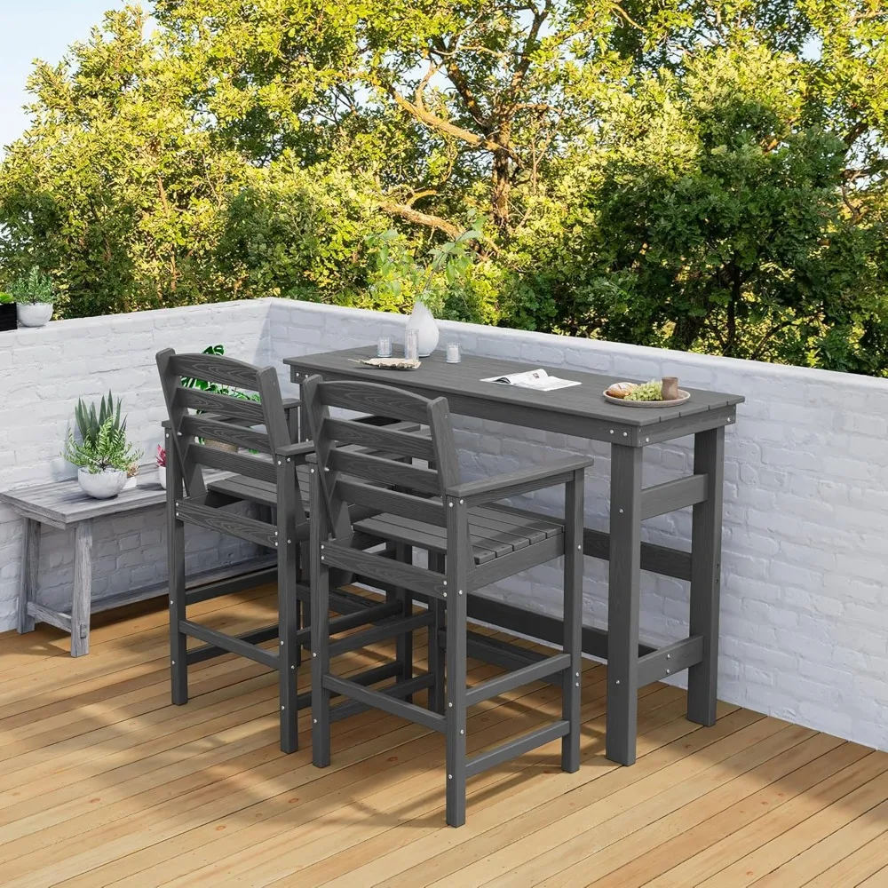 Outdoor Bar Table, All Weather HDPE Patio Bar Counter Height Table, Rectangle Patio Bar Table for Outside, Garden, Balcony
Outdoor Bar Table, All Weather HDPE Patio Bar Counter Height Table, Rectangle Patio Bar Table for Outside, Garden, Balcony