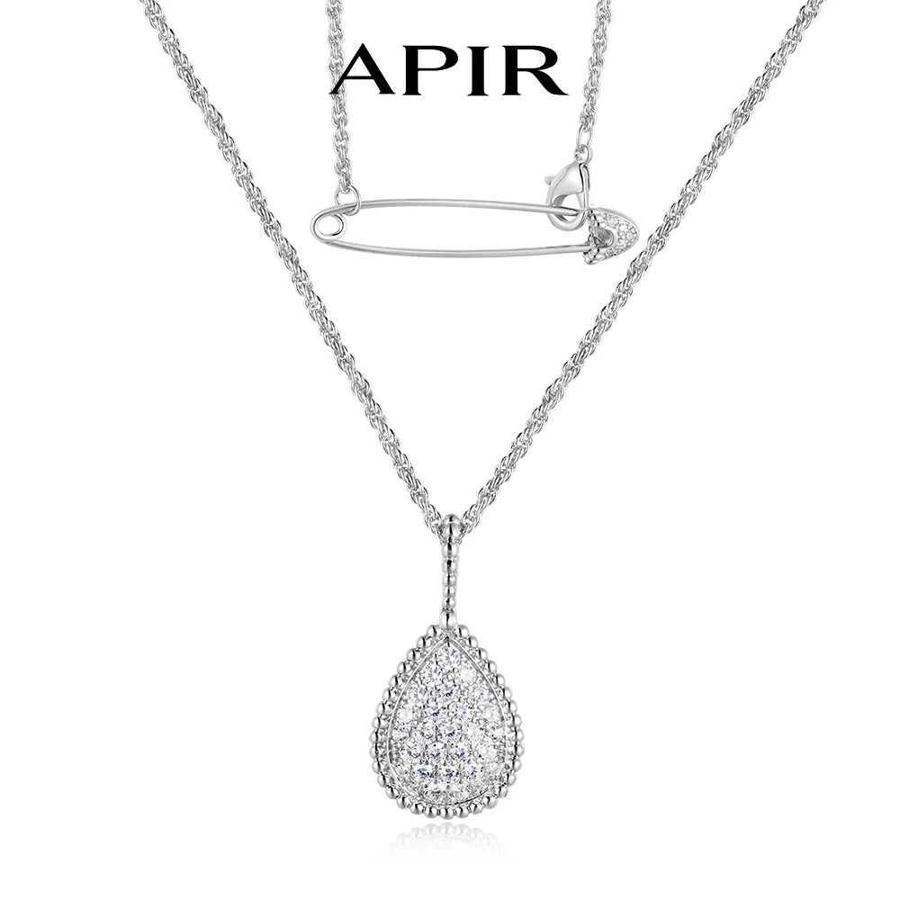 APIR Vintage Full Diamond Water Drop Pendant Droplet Necklace 5A Zircon Trend High Quality Luxury Necklaces Jewelry for Women
APIR Vintage Full Diamond Water Drop Pendant Droplet Necklace 5A Zircon Trend High Quality Luxury Necklaces Jewelry for Women