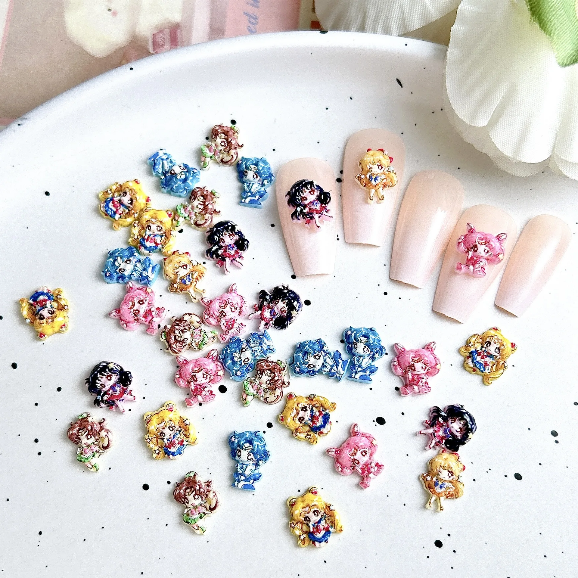 30/100pcs Cartoon for Sailor Moon Nail Accessories Cute Resin Wearing Armor Accessories Cream Gel DIY Accessories
30/100pcs Cartoon for Sailor Moon Nail Accessories Cute Resin Wearing Armor Accessories Cream Gel DIY Accessories 