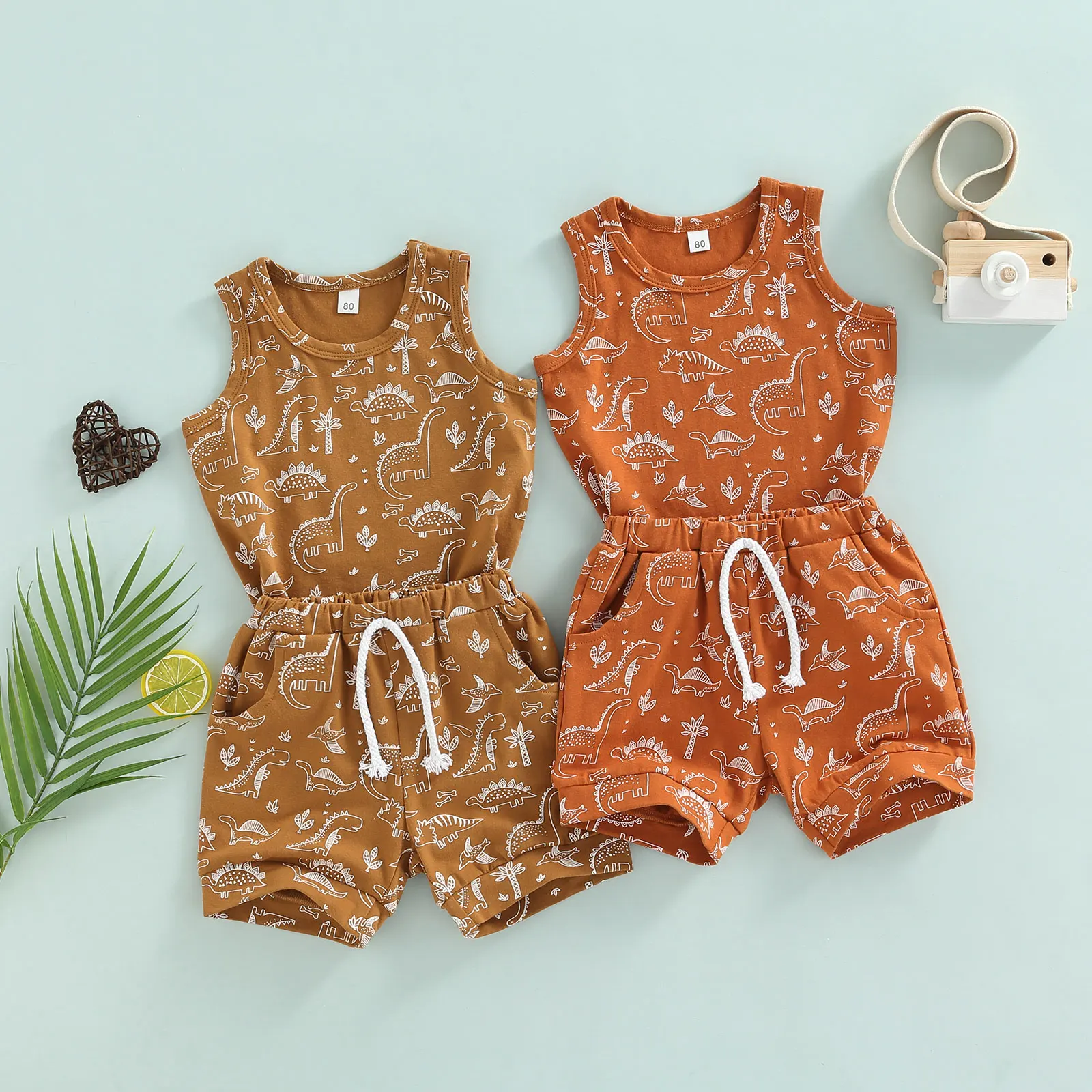 New 2 Pcs Infant Casual Outfits Baby Boys Dinosaur Print Round Neck Tank Tops + Shorts With Pockets 3 Months-3 Years Fashion
New 2 Pcs Infant Casual Outfits Baby Boys Dinosaur Print Round Neck Tank Tops + Shorts With Pockets 3 Months-3 Years Fashion