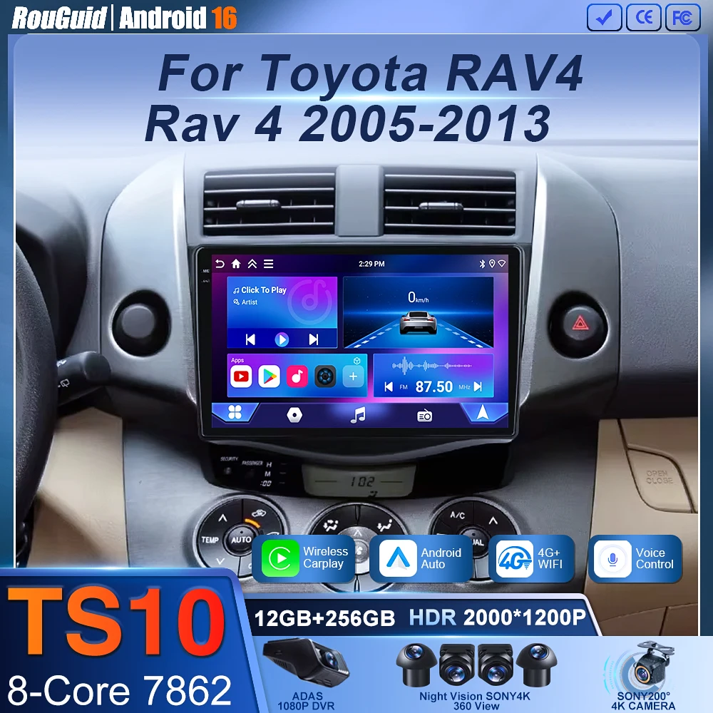 Android Carplay Auto For Toyota RAV4 Rav 4 2005 - 2009 2010 2011 2012 2013 Car Radio Multimedia GPS Player Stereo WIFI 4G BT DSP
Android Carplay Auto For Toyota RAV4 Rav 4 2005 - 2009 2010 2011 2012 2013 Car Radio Multimedia GPS Player Stereo WIFI 4G BT DSP
