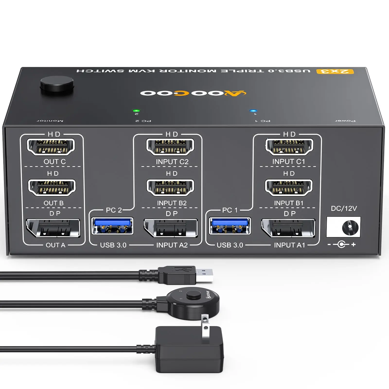 8K HDMI+DP Triple Monitor KVM Switch, 8K@60Hz 4K@144Hz USB 3.0 Switch Extended Display 3 Monitors 2 Computers
8K HDMI+DP Triple Monitor KVM Switch, 8K@60Hz 4K@144Hz USB 3.0 Switch Extended Display 3 Monitors 2 Computers