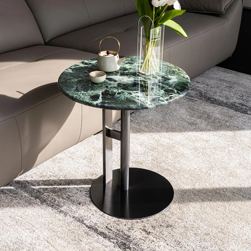 Natural green marble round edge table Italian minimalist sofa living room balcony small coffee table
Natural green marble round edge table Italian minimalist sofa living room balcony small coffee table