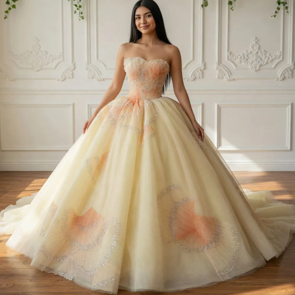 Princess Sweetheart Quinceanera Dress Sleeveless Sequined Lace-Up Back Customizable Women's Special Occasion Gown
Princess Sweetheart Quinceanera Dress Sleeveless Sequined Lace-Up Back Customizable Women's Special Occasion Gown