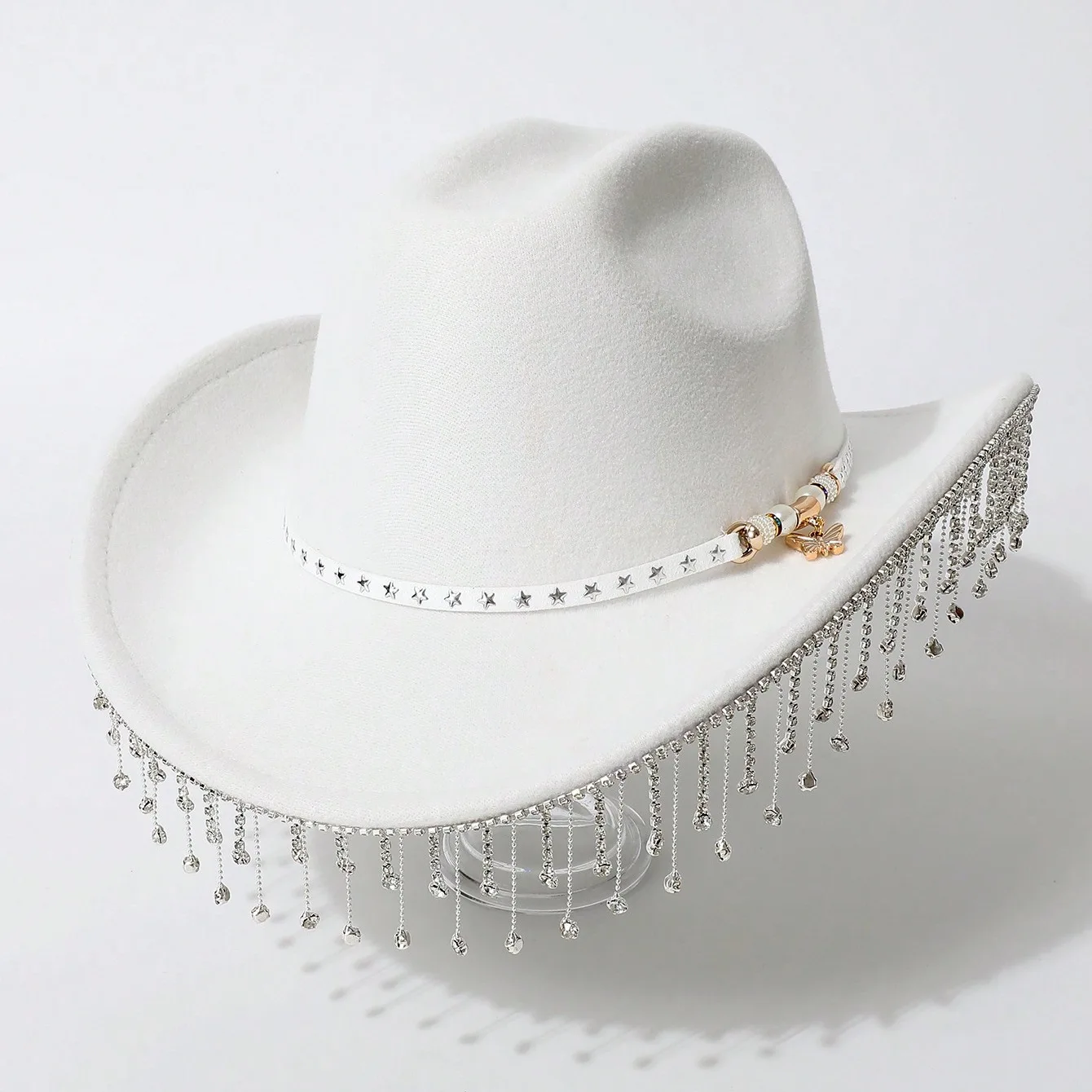 HongLuan White Adjustable Tassels Cowboy Hats Women & Black Felt Top Hats, Cowboy Accessories & Party Caps for Man Original
HongLuan White Adjustable Tassels Cowboy Hats Women & Black Felt Top Hats, Cowboy Accessories & Party Caps for Man Original