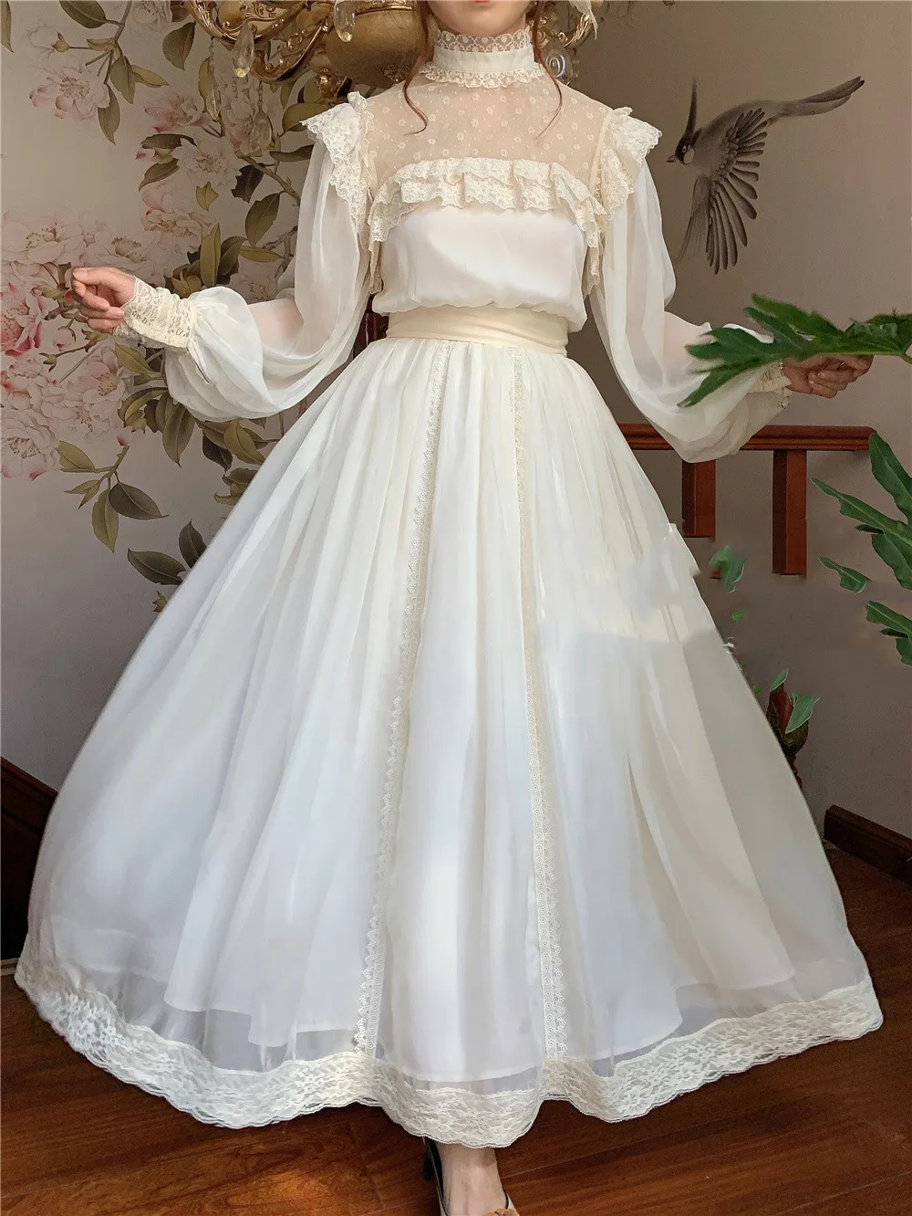Vintage Cottage Chiffon Gatsby Dress Fairy Woman Chic Romantic Lace Lantern Sleeve Retro Princess Dresses Vestido Customized
Vintage Cottage Chiffon Gatsby Dress Fairy Woman Chic Romantic Lace Lantern Sleeve Retro Princess Dresses Vestido Customized
