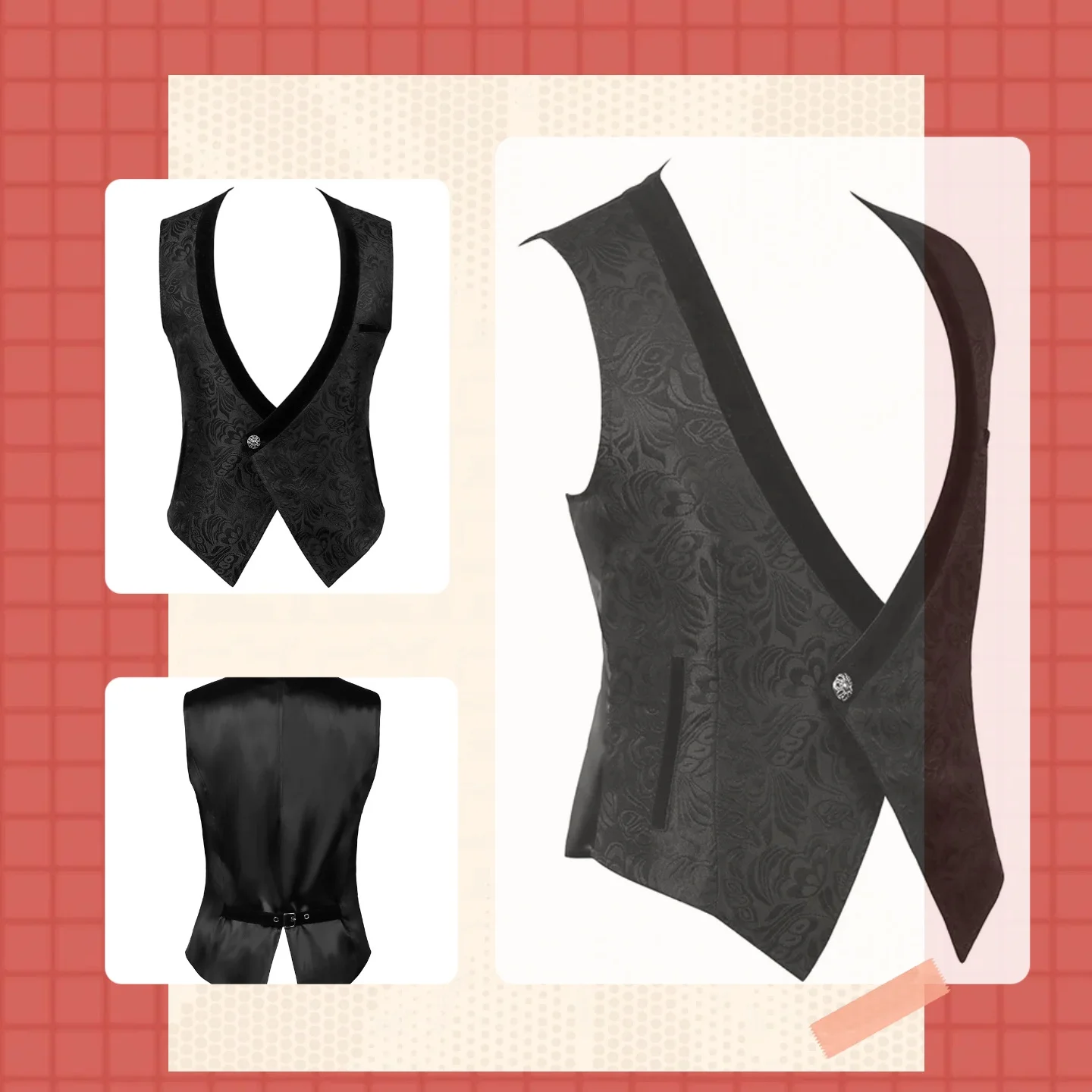 Men's Medieval Clothing Vintage Gothic Short Formal Vest Halloween Costume
Men's Medieval Clothing Vintage Gothic Short Formal Vest Halloween Costume