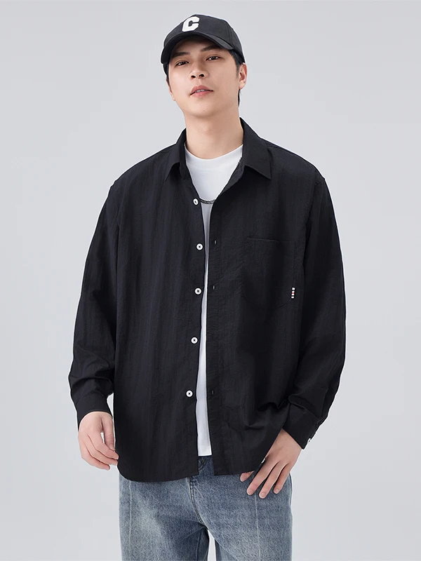 Spring Autumn Long Sve Loose Casual irt Men's Pure Color Workwear Trendy Brand Collared Jaet Youth Wear Nylon Fabric
Spring Autumn Long Sve Loose Casual irt Men's Pure Color Workwear Trendy Brand Collared Jaet Youth Wear Nylon Fabric