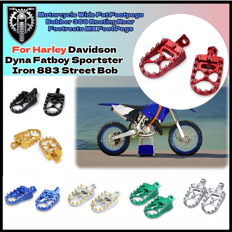 For Harley Dyna Fatboy Sportster Iron 883 Street Bob Motorcycle Wide Fat Footpegs Bobber 360 Roating Rear Footrests MX Foot Pegs
For Harley Dyna Fatboy Sportster Iron 883 Street Bob Motorcycle Wide Fat Footpegs Bobber 360 Roating Rear Footrests MX Foot Pegs