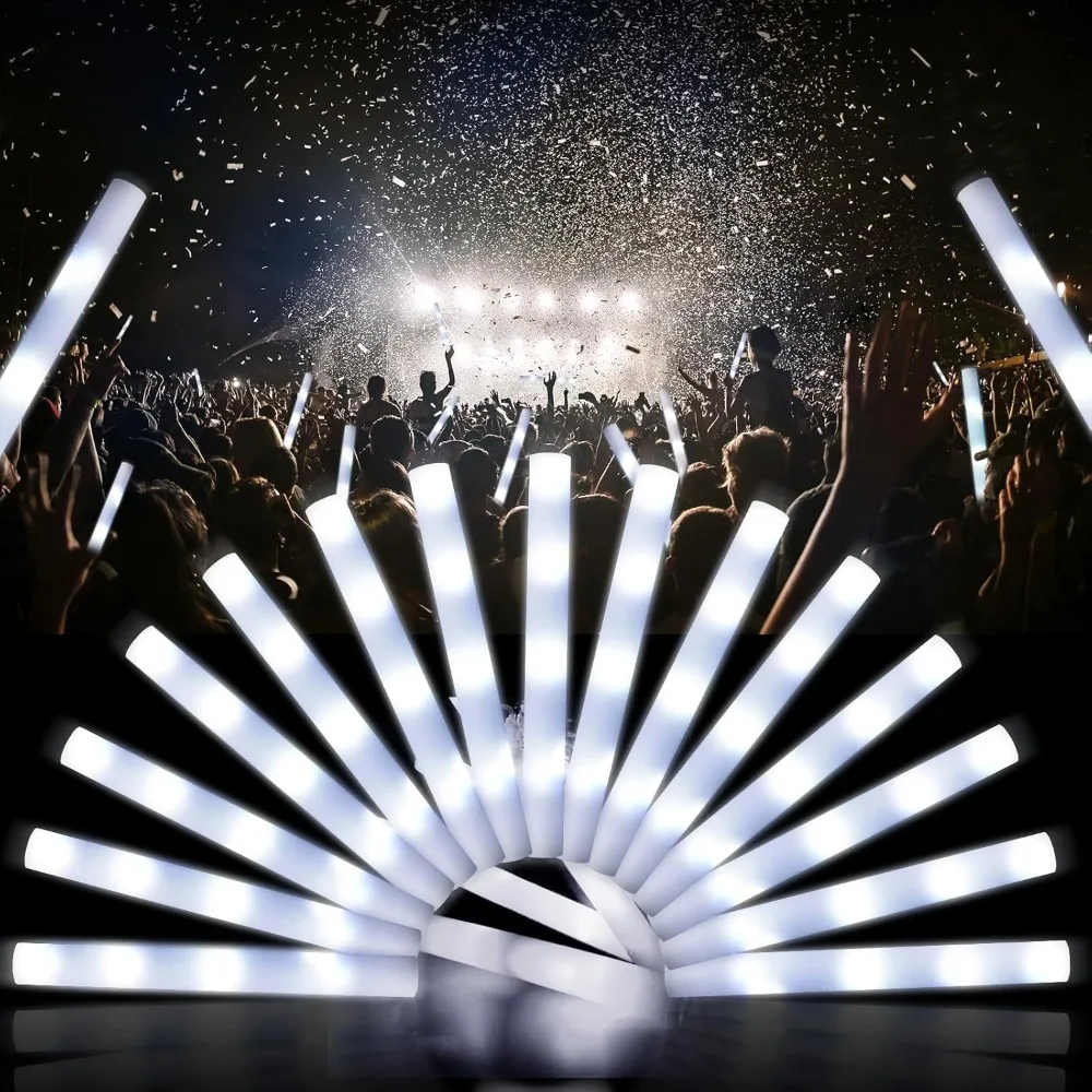 LED Foam Glow Sticks, Bulk Glow Sticks, LED Light Sticks, Flashing Light-Up Sticks for Concerts, Weddings, Raves(White-30pcs)
LED Foam Glow Sticks, Bulk Glow Sticks, LED Light Sticks, Flashing Light-Up Sticks for Concerts, Weddings, Raves(White-30pcs)