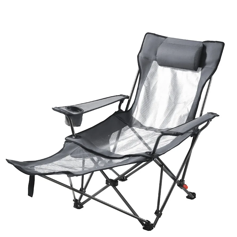Reclining Camping Chair with 4 Adjustable Positions, Portable Folding Lounger for Adults, Gray Mesh Beach Chair with Headrest F
Reclining Camping Chair with 4 Adjustable Positions, Portable Folding Lounger for Adults, Gray Mesh Beach Chair with Headrest F