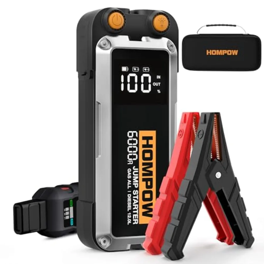 6000A Car Jump Starter Portable Car Jumper Starter Battery Pack for All Gas and Up to 12L Diesel Engine 12V Jump Box with LCD D
6000A Car Jump Starter Portable Car Jumper Starter Battery Pack for All Gas and Up to 12L Diesel Engine 12V Jump Box with LCD D